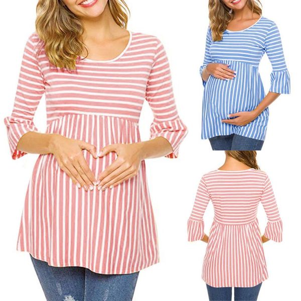 maternity & tees shirt breastfeeding clothes pregnant women long sleeve o-neck 3/4 pagoda stripe blouse pullover, White
maternity & tees shirt breastfeeding clothes pregnant women long sleeve o-neck 3/4 pagoda stripe blouse pullover, White