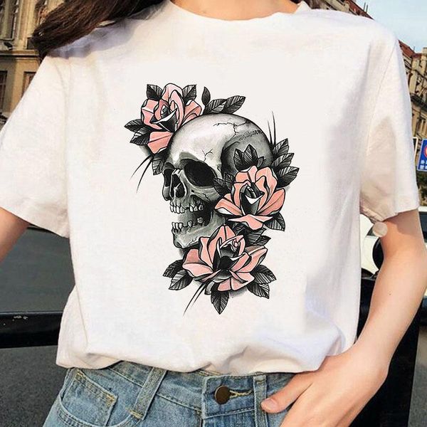 women's t-shirt fashion skull punk t shirt women funny short sleeve summer printed tshirt ladies womens graphic female tee, White
women's t-shirt fashion skull punk t shirt women funny short sleeve summer printed tshirt ladies womens graphic female tee, White