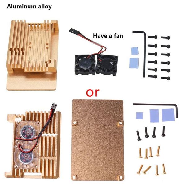aluminum gold enclosure case metal shell box heatsink for raspberry pi 4 model b
aluminum gold enclosure case metal shell box heatsink for raspberry pi 4 model b