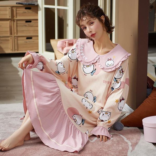 women nightgowns cotton nightdress cute cartoon nightwear sweet princess long sleeve sleepwear loose autumn homewear, Black;red
women nightgowns cotton nightdress cute cartoon nightwear sweet princess long sleeve sleepwear loose autumn homewear, Black;red