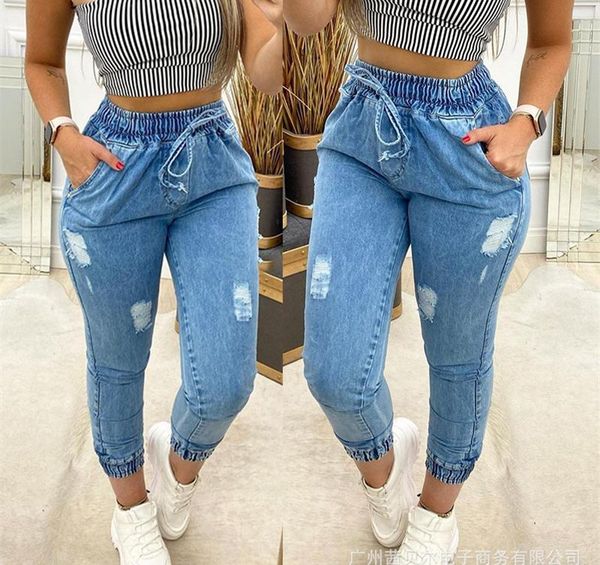 women's jeans solid color retro ripped ladies high elastic waist slim fit lace-up pencil pants streetwear 2021, Blue
women's jeans solid color retro ripped ladies high elastic waist slim fit lace-up pencil pants streetwear 2021, Blue