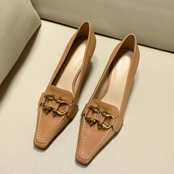 retro high heels pointed metal fastener fashion single shoe cowhide spring and autumn women's shoes, Black
retro high heels pointed metal fastener fashion single shoe cowhide spring and autumn women's shoes, Black