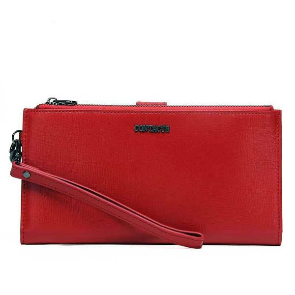 wallets women's leather clutch bag multi-function double zipper long wallet with wrist strap buckle, Red;black
wallets women's leather clutch bag multi-function double zipper long wallet with wrist strap buckle, Red;black