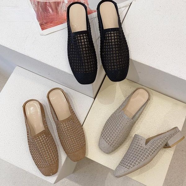 slippers knit mesh breathable high heels mules women 2021 summer shoes square toe fashion crystal ladies vc447, Black
slippers knit mesh breathable high heels mules women 2021 summer shoes square toe fashion crystal ladies vc447, Black
