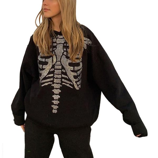 women's hoodies & sweatshirts ladies leisure style loose hoodie, spring autumn girls creative sternum pattern rhinestone decoration lon, Black
women's hoodies & sweatshirts ladies leisure style loose hoodie, spring autumn girls creative sternum pattern rhinestone decoration lon, Black