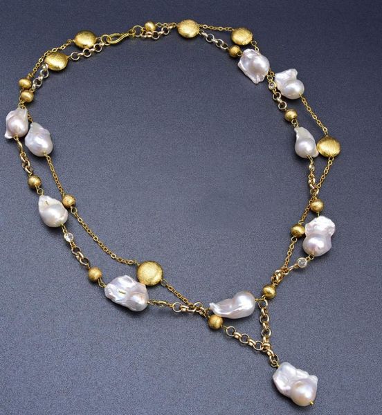 pendant necklaces habitoo 24inch 2 rows natural cultured white keshi pearl zircon rhinestone gold coin bead chain necklace for jewelry 14kgf, Silver
pendant necklaces habitoo 24inch 2 rows natural cultured white keshi pearl zircon rhinestone gold coin bead chain necklace for jewelry 14kgf, Silver