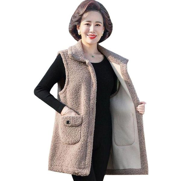 women's fur & faux women lambswool waistcoat mid-length coat spring autumn vest grain velvet mom solid plus size female 2021, Black
women's fur & faux women lambswool waistcoat mid-length coat spring autumn vest grain velvet mom solid plus size female 2021, Black
