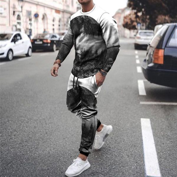 men's tracksuits 2021 autumn and winter digital printing harajuku long-sleeved skull print round neck street casual sports suit, Gray
men's tracksuits 2021 autumn and winter digital printing harajuku long-sleeved skull print round neck street casual sports suit, Gray
