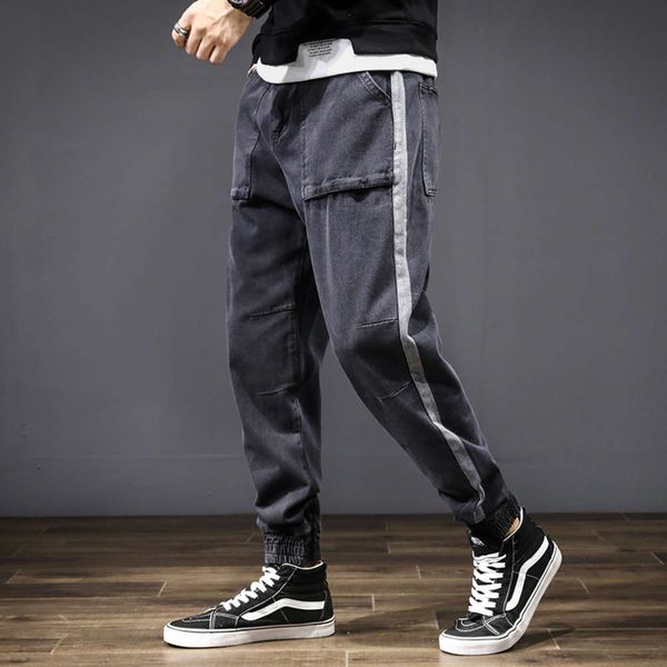 ins autumn and winter new long men's jeans black gray tooling loose small foot binding harlan pants fashion brand, Blue
ins autumn and winter new long men's jeans black gray tooling loose small foot binding harlan pants fashion brand, Blue