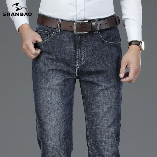 men's jeans shan bao 2021 autumn and winter brand high-quality high-waist fitted straight-leg business slim stretch denim, Blue
men's jeans shan bao 2021 autumn and winter brand high-quality high-waist fitted straight-leg business slim stretch denim, Blue