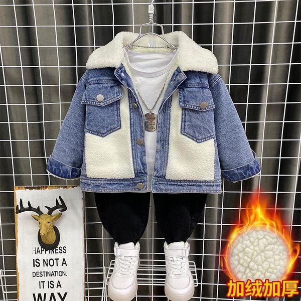 jackets boys baby's kids fleece coats outwear 2021 jean thicken warm plus velvet winter autumn overcoat children's clothing, Blue;gray
jackets boys baby's kids fleece coats outwear 2021 jean thicken warm plus velvet winter autumn overcoat children's clothing, Blue;gray