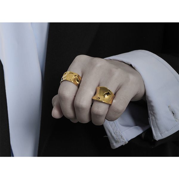 high color retention brass vacuum plating 18k true gold irregular concave convex opening ring female ins minority design, Silver
high color retention brass vacuum plating 18k true gold irregular concave convex opening ring female ins minority design, Silver