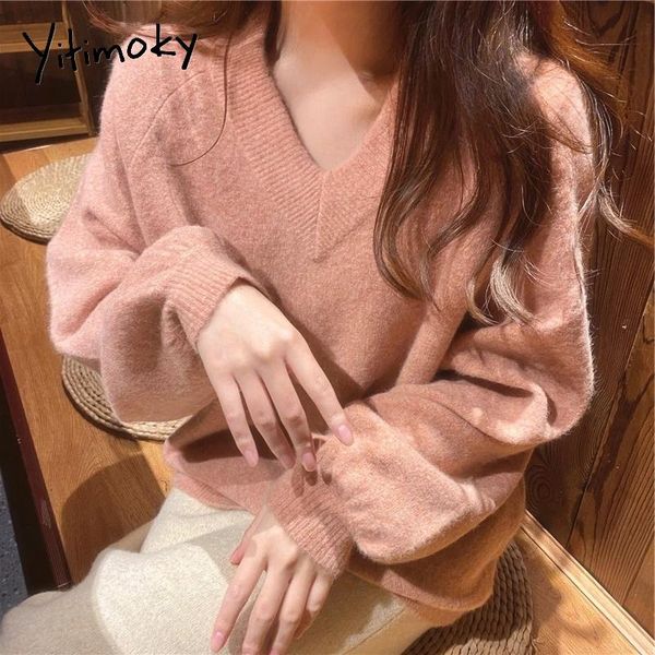 women's sweaters yitimoky women lantern sleeve pullovers v-neck knitted casual korean style clothing autumn winter vintage warm jumpers, White;black
women's sweaters yitimoky women lantern sleeve pullovers v-neck knitted casual korean style clothing autumn winter vintage warm jumpers, White;black