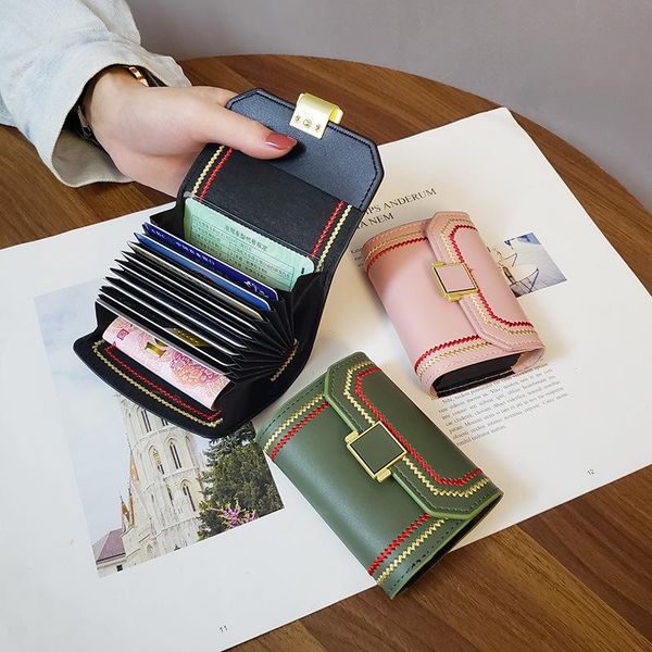 card holders 2021 pu leather women's holder multi slots business trend knitting id wallet fahsion bank case, Brown;gray
card holders 2021 pu leather women's holder multi slots business trend knitting id wallet fahsion bank case, Brown;gray
