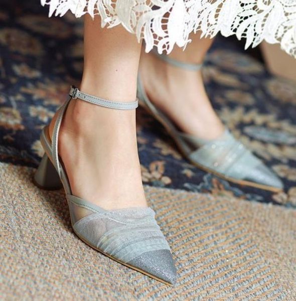 dress shoes fairy sandals summer women's high heels thick heel temperament pointed toe sweet mesh cap pumps, Black
dress shoes fairy sandals summer women's high heels thick heel temperament pointed toe sweet mesh cap pumps, Black