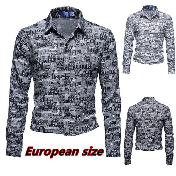 men's casual shirts 2022 long sleeve printed shirt holiday fashion party european size s-2xl, White;black
men's casual shirts 2022 long sleeve printed shirt holiday fashion party european size s-2xl, White;black