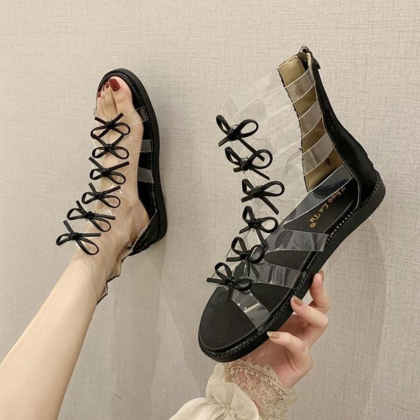 sandals women 2021 new fashion all-match high-flat-bottom women's sandals transparent bow roman women's, Black
sandals women 2021 new fashion all-match high-flat-bottom women's sandals transparent bow roman women's, Black