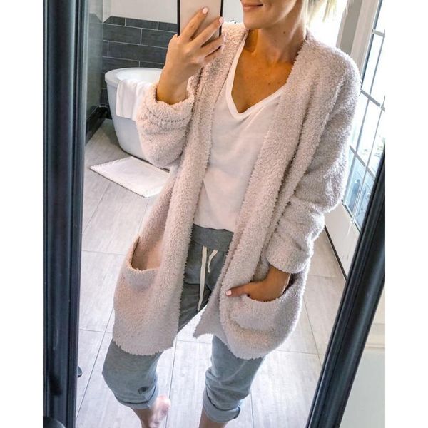 women's sweaters women cardigan cashmere loose sweater long sleeve knitted outwear pocket autumn fashion clothes, White;black
women's sweaters women cardigan cashmere loose sweater long sleeve knitted outwear pocket autumn fashion clothes, White;black