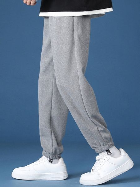 men solid drawstring waist sweatpants a4jj#, Black
men solid drawstring waist sweatpants a4jj#, Black