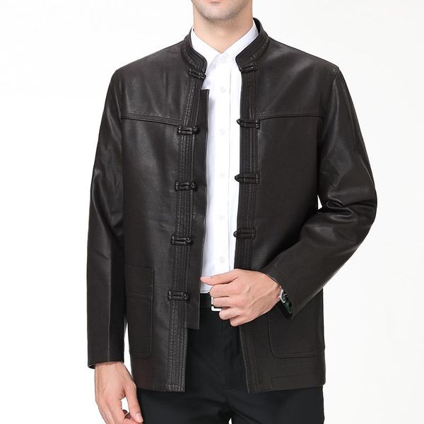 men's fur & faux 3xl 4xl tang suit leather jackets middle-aged and old casual mens jacket chinese stytwist button pu coats, Black
men's fur & faux 3xl 4xl tang suit leather jackets middle-aged and old casual mens jacket chinese stytwist button pu coats, Black