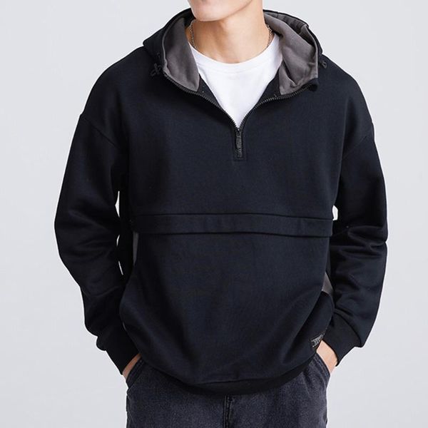 men's hoodies & sweatshirts 2021 autumn fashion streetwear simple solid casual hooded sweatshirt loose ctton clothes pullover men half, Black
men's hoodies & sweatshirts 2021 autumn fashion streetwear simple solid casual hooded sweatshirt loose ctton clothes pullover men half, Black
