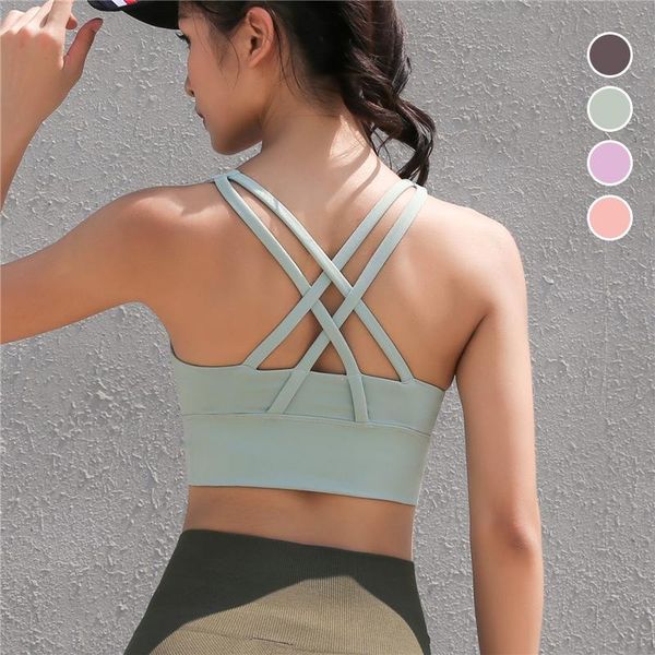 gym clothing adjustable strappy sports bra seamless athletic fitness crop padded yoga brassiere women workout racerback, White;black
gym clothing adjustable strappy sports bra seamless athletic fitness crop padded yoga brassiere women workout racerback, White;black