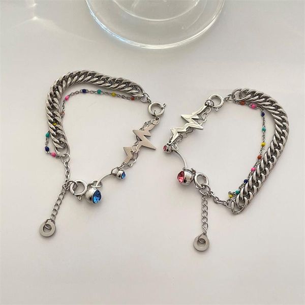 link, chain ecg design rhinestone couple bracelet light luxury niche high-end hip hop creative trend jewelry wholesale, Black
link, chain ecg design rhinestone couple bracelet light luxury niche high-end hip hop creative trend jewelry wholesale, Black
