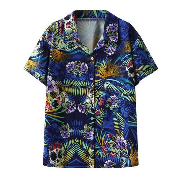 women's blouses & shirts fashion men and women short sleeve v neck skeleton print beach, White
women's blouses & shirts fashion men and women short sleeve v neck skeleton print beach, White