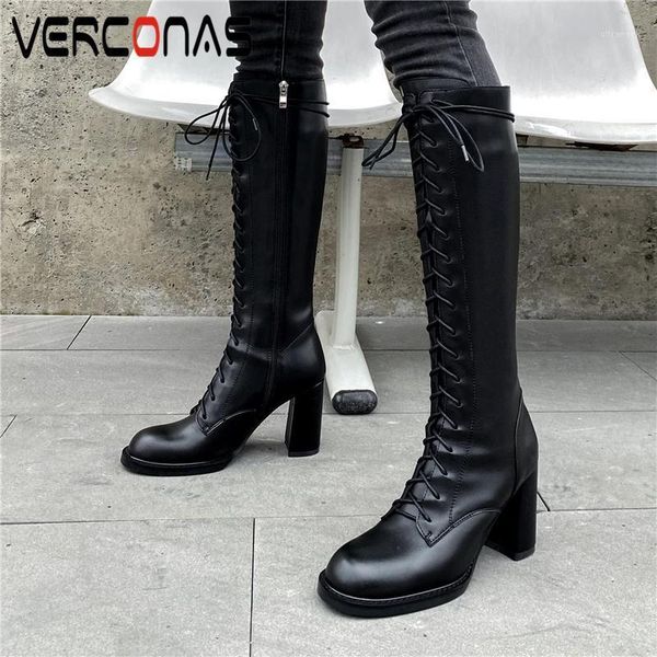 boots verconas women knee-high autumn winter shoes woman cross-tied genuine leather high heels side zipper basic long1, Black
boots verconas women knee-high autumn winter shoes woman cross-tied genuine leather high heels side zipper basic long1, Black