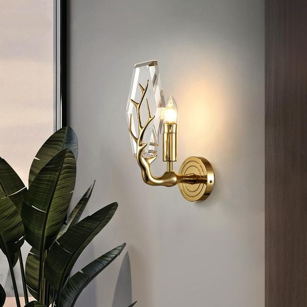 post-modern designer luxury copper crystal wall lamp antler crystal wall sconces home decor living room background aisle study
post-modern designer luxury copper crystal wall lamp antler crystal wall sconces home decor living room background aisle study