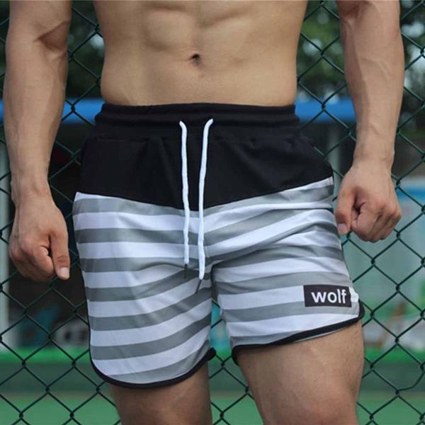 men's shorts trend summer sports quick-drying breathable striped five-point pants outdoor running fitness, White;black
men's shorts trend summer sports quick-drying breathable striped five-point pants outdoor running fitness, White;black