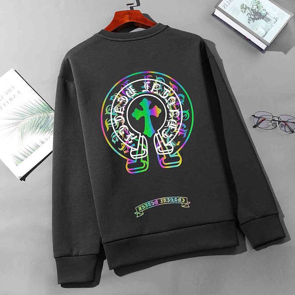 21 new fashion ch roman hoof ghost long sleeve sweater men's and women's autumn winter printed couple's coat, Black
21 new fashion ch roman hoof ghost long sleeve sweater men's and women's autumn winter printed couple's coat, Black