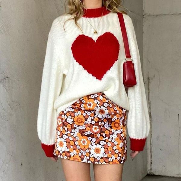 women's sweaters vintage heart patchwork y2k sweater loose aesthetic cute knitwear autumn fashion casual retro pullovers streetwear, White;black
women's sweaters vintage heart patchwork y2k sweater loose aesthetic cute knitwear autumn fashion casual retro pullovers streetwear, White;black