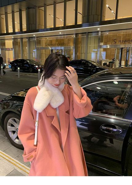 women's wool & blends 2021 fashion quilted thickening with belt loose woolen cloth jacket coat long sleeve female outerwear chic overco, Black
women's wool & blends 2021 fashion quilted thickening with belt loose woolen cloth jacket coat long sleeve female outerwear chic overco, Black