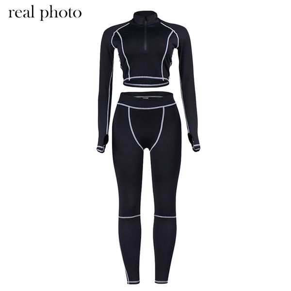 fitness casual active wear 2 piece set women sporty workout zipper tracksuits long sleeve and leggings sets fashion, White;black
fitness casual active wear 2 piece set women sporty workout zipper tracksuits long sleeve and leggings sets fashion, White;black