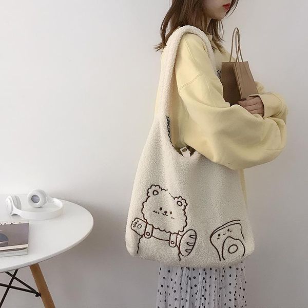 lamb like women canvas shoulder bag warm plush cloth fabric cute bear handbag soft tote large capacity shopping bags for ladies
lamb like women canvas shoulder bag warm plush cloth fabric cute bear handbag soft tote large capacity shopping bags for ladies