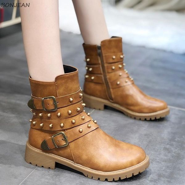 boots 2021 spring autumn women's ankle fashion rivet vintage buckle strap riund toe ladies shoes comfortable, Black
boots 2021 spring autumn women's ankle fashion rivet vintage buckle strap riund toe ladies shoes comfortable, Black