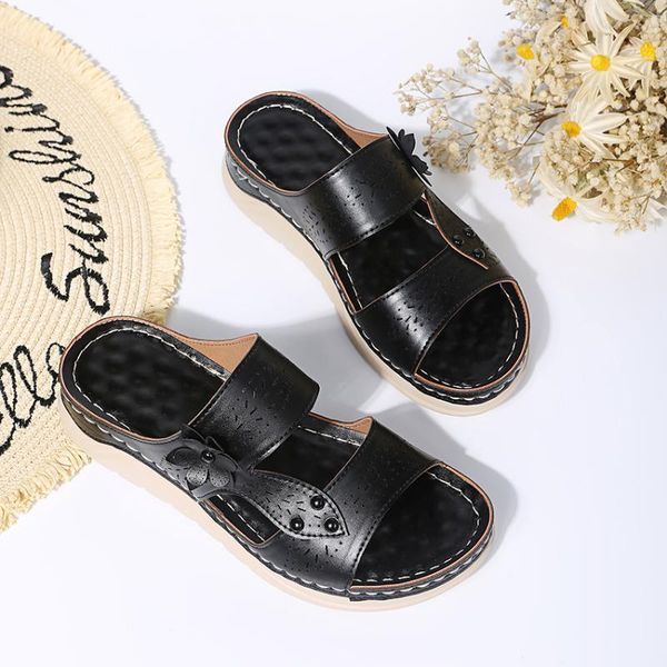 sandals 2021 summer model slope heel laser hollow nail flower sandal female fish mouth high plus size, Black
sandals 2021 summer model slope heel laser hollow nail flower sandal female fish mouth high plus size, Black