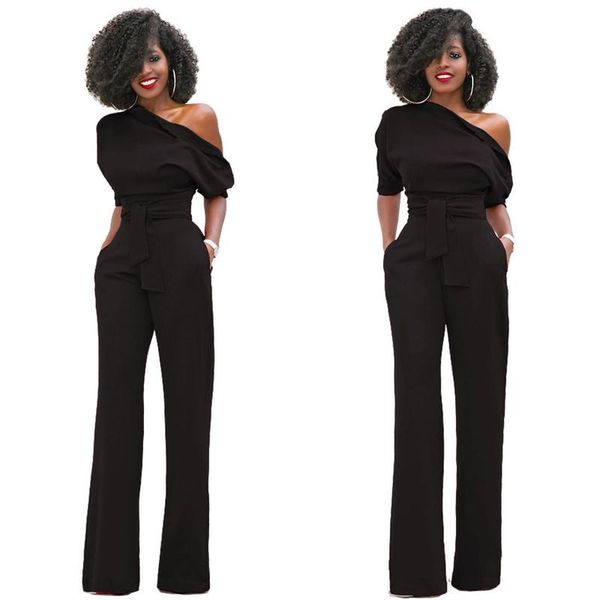 women's jumpsuits & rompers trousers overalls classic jumpsuit oblique collar button one-piece wide-leg pants women, Black;white
women's jumpsuits & rompers trousers overalls classic jumpsuit oblique collar button one-piece wide-leg pants women, Black;white