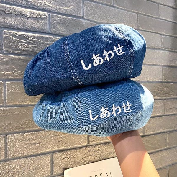 berets 2021 women autumn winter denim cotton beret cap casual lady sweet letter vintage sboy artist painter beanie octagonal hat, Blue;gray
berets 2021 women autumn winter denim cotton beret cap casual lady sweet letter vintage sboy artist painter beanie octagonal hat, Blue;gray