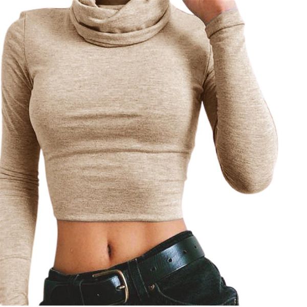 women's t-shirt waist navel exposed turtleneck women fashion long sleeve pullover short ladies party club black grey tees 2xl, White
women's t-shirt waist navel exposed turtleneck women fashion long sleeve pullover short ladies party club black grey tees 2xl, White