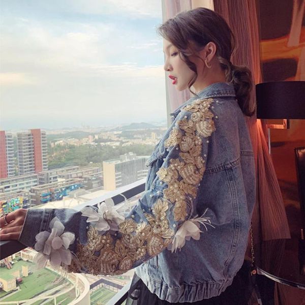 women's jackets embroidery three-dimensional flowers denim female single breasted diamond beading outwear wq1557 dropship, Black;brown
women's jackets embroidery three-dimensional flowers denim female single breasted diamond beading outwear wq1557 dropship, Black;brown