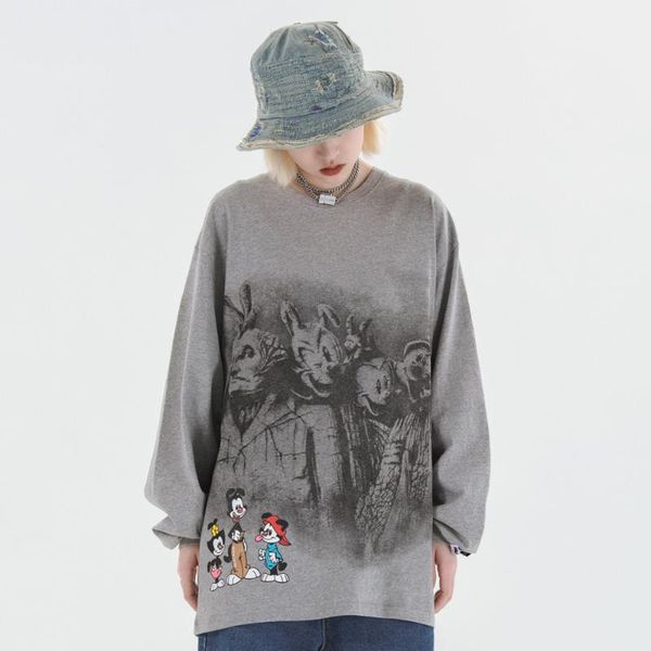 women's t-shirt vintage retro cartoon graphic long sleeve t shirts black tshirt oversized satan punk clothes sloth streetwear 2021 tees, White
women's t-shirt vintage retro cartoon graphic long sleeve t shirts black tshirt oversized satan punk clothes sloth streetwear 2021 tees, White