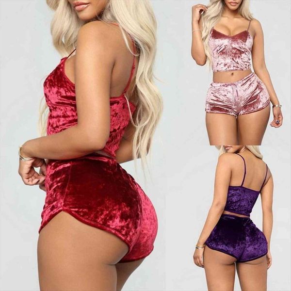 spaghetti straps velvet pajamas women sleepwear with shorts pajama set 2pcs, Black;red
spaghetti straps velvet pajamas women sleepwear with shorts pajama set 2pcs, Black;red