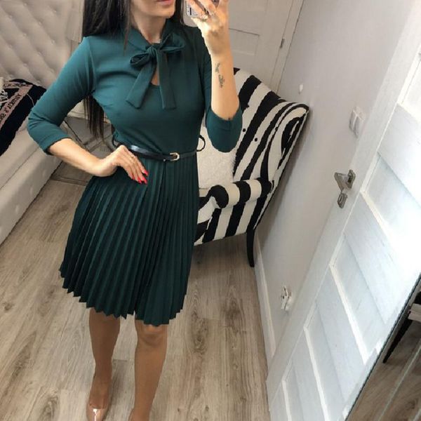 casual dresses women winter mid-length slim dress belt solid temperament three-quarter sleeve office lydies badage bow sj4810c, Black;gray
casual dresses women winter mid-length slim dress belt solid temperament three-quarter sleeve office lydies badage bow sj4810c, Black;gray