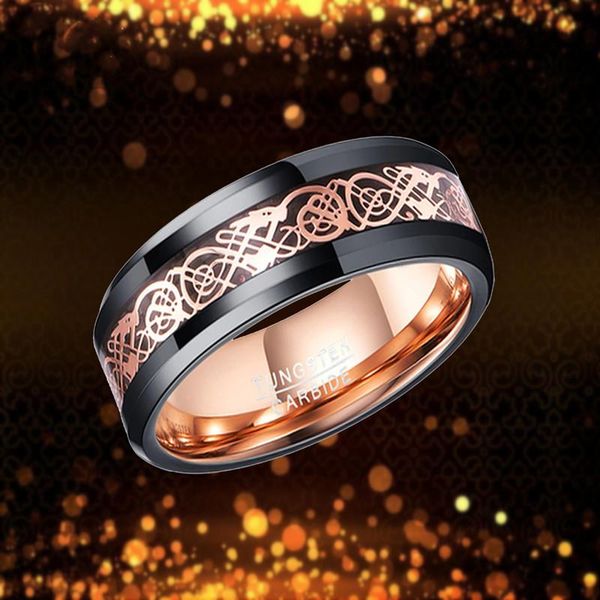 wedding rings men's 8mm black tungsten carbide ring rose gold dragon celtic inlay anniversary engagement bands for men, Slivery;golden
wedding rings men's 8mm black tungsten carbide ring rose gold dragon celtic inlay anniversary engagement bands for men, Slivery;golden
