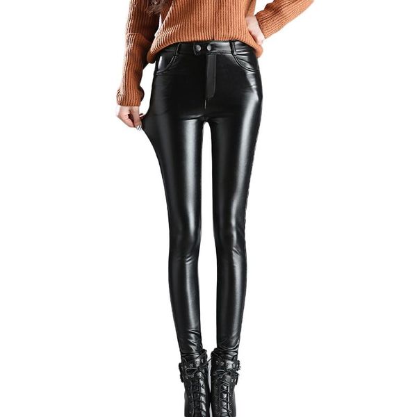 women's pants & capris autumn winter women leather high waisted elastic shiny trousers plus velvet thicken slim female pencil, Black;white
women's pants & capris autumn winter women leather high waisted elastic shiny trousers plus velvet thicken slim female pencil, Black;white