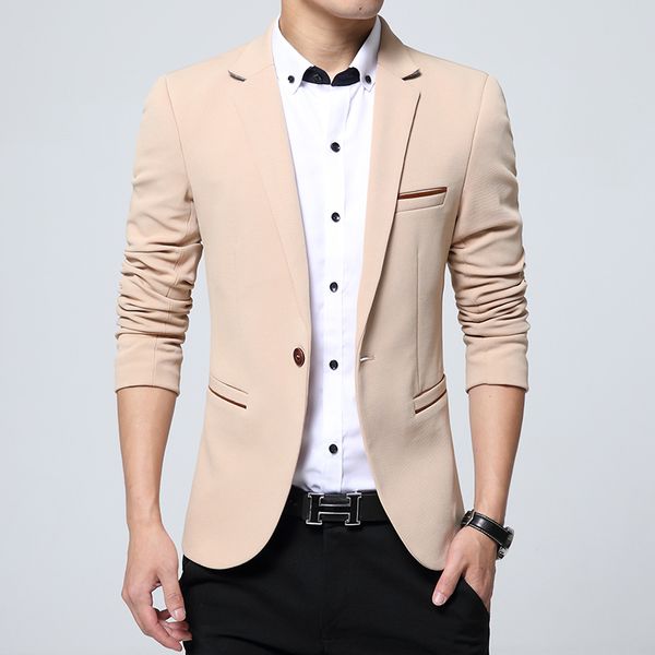 men slim suit blazer formal business male suit jacket one button lapel casual long sleeve pockets new fashion autumn, White;black
men slim suit blazer formal business male suit jacket one button lapel casual long sleeve pockets new fashion autumn, White;black