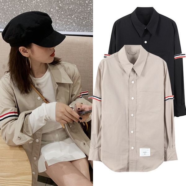 men's and women's tb red white blue double sleeve label thin versatile long sleeve shirt sunscreen waterproof loose coat
men's and women's tb red white blue double sleeve label thin versatile long sleeve shirt sunscreen waterproof loose coat