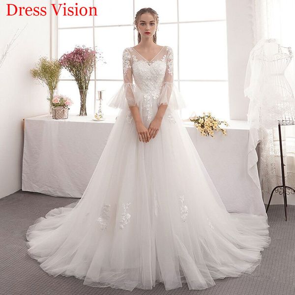 2021 lace appliques v-neck wedding vestido novia mariee robe de soiree bride to be triy, White
2021 lace appliques v-neck wedding vestido novia mariee robe de soiree bride to be triy, White